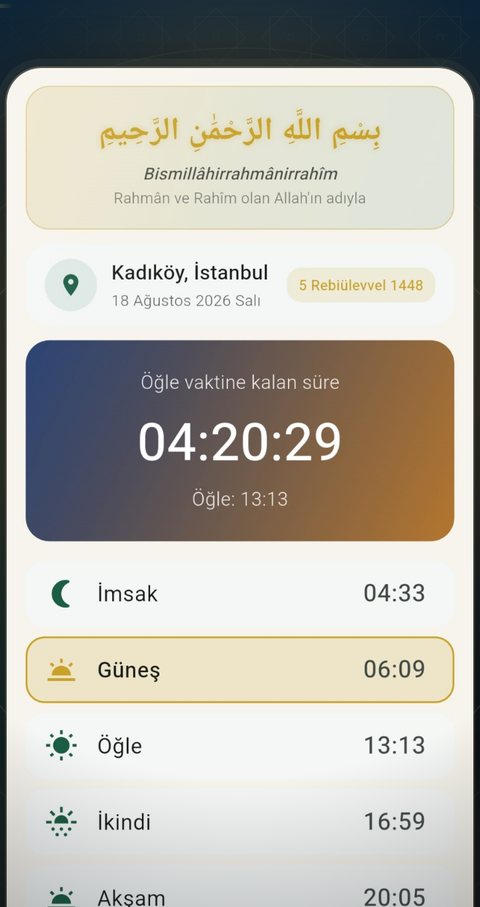 Ezan Vakitleri ekran görüntüsü